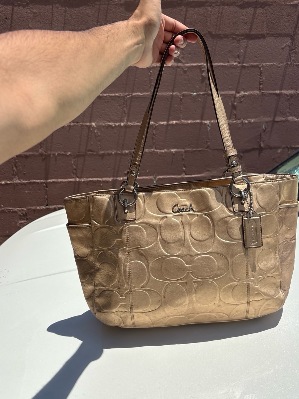Coach Signature Metallic Gold  bag